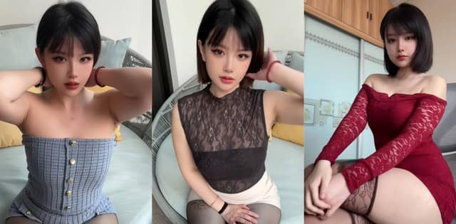 申辣辣s看着温婉可人，私下这套牛奶露背装野得没边