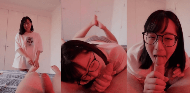 obokozu这波反差我是真没绷住，书呆子眼镜妹骑乘弹跳太顶了