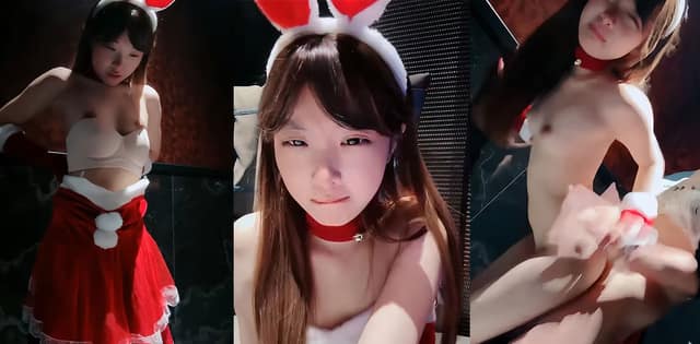 圣诞兔女郎KTV私密流出丨这身材真绝了侧身高抬腿直接顶到底