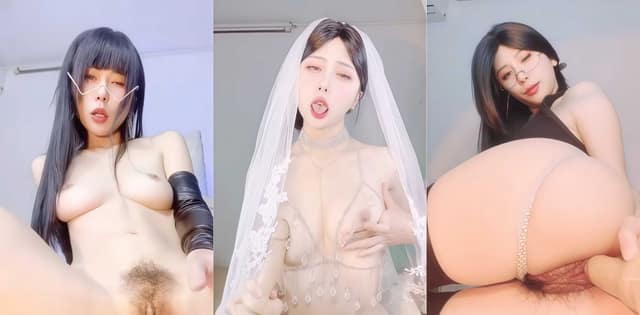 蘸点蜜桃酱这波婚纱自慰太顶了，假屌狂插喷汁直接失神