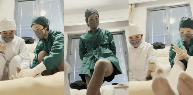 医院女护士特殊取精丨穿着粉色制服私下这么野，射完还被折磨