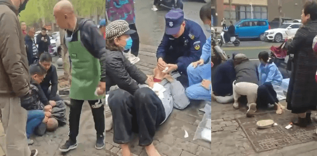 武汉青松路这波太离谱，44岁大叔持刀随机捅了4个人，现场乱成锅了