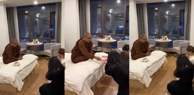 男和尚酒店给女信徒开光丨台上慈悲为怀私下操作这么野