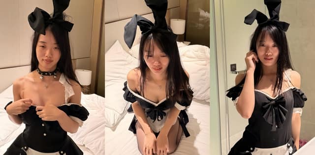 汪晓冉看着像端庄名媛,私下穿兔女郎跪侍金主反差太猛