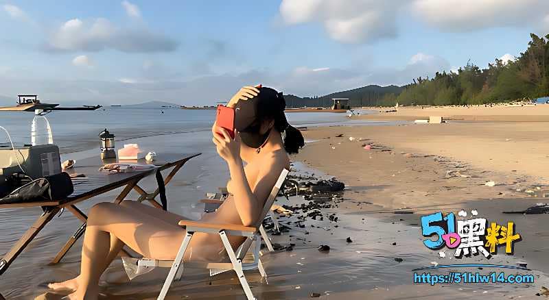 cikaimoon看着像个文静眼镜妹，海边全裸野餐这反差也太野了 推特