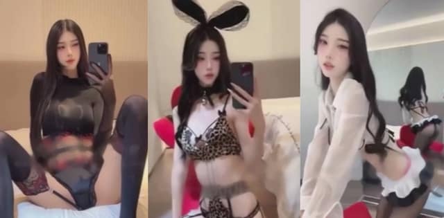 猫梨梨黑白女仆装黑丝开裆诱惑巨乳翘臀反差撩人到失控