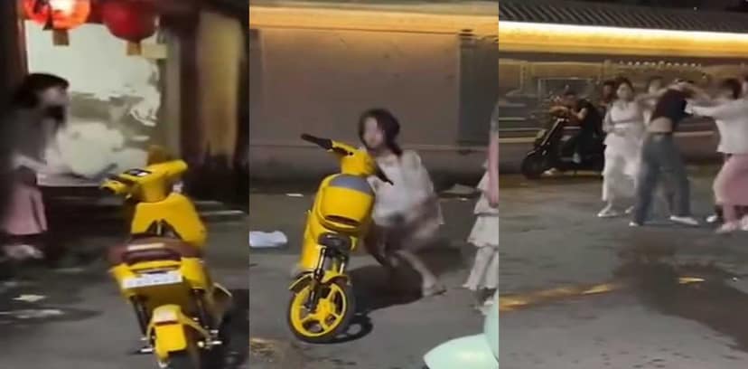 精神小妹围攻黑衣男丨看着挺辣妹私下打起架来这么狠 完整视频在线播放