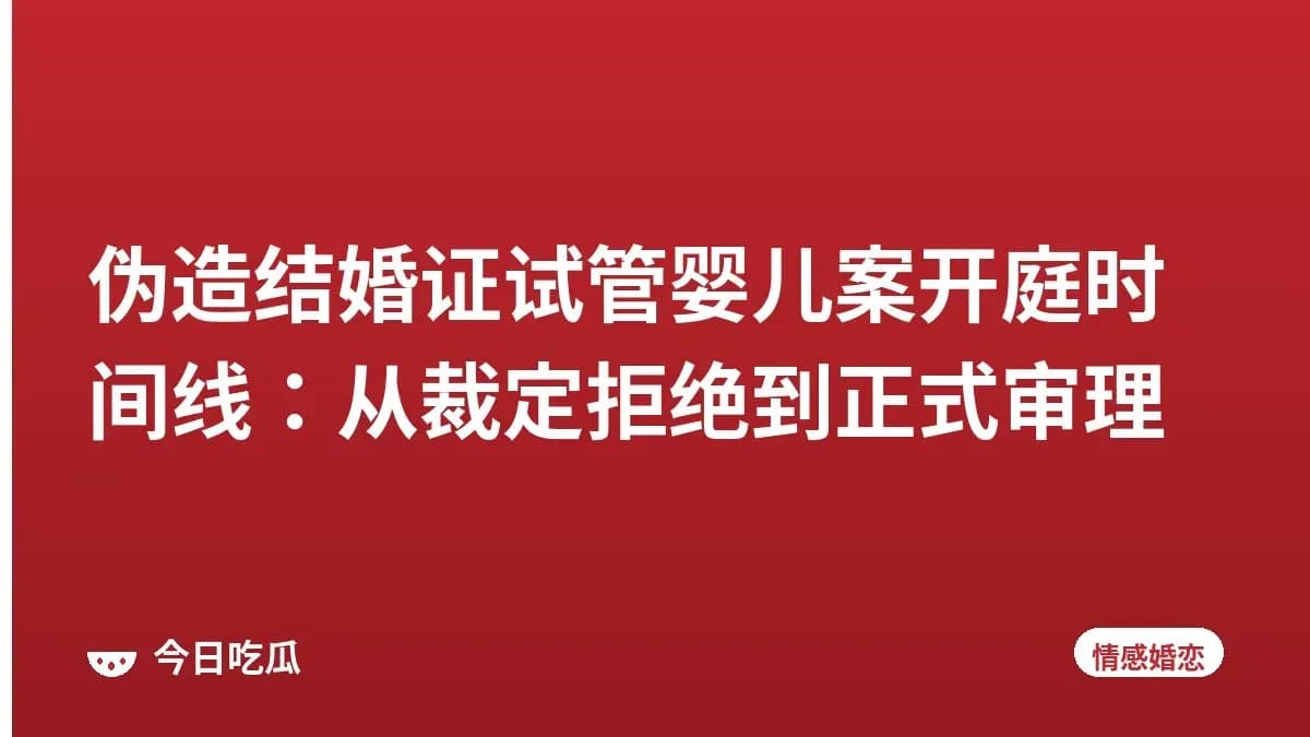 伪造结婚证试管婴儿案开庭时间线：从裁定拒绝到正式审理