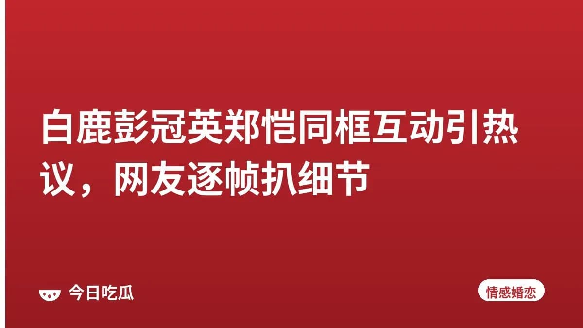 白鹿彭冠英郑恺同框互动引热议，网友逐帧扒细节