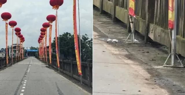 水库大坝公路钻孔挂婚庆气球，泸县水务局：立即叫停拆除