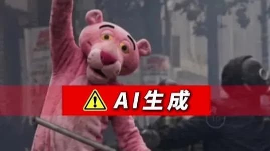 粉红豹现身法国骚乱是AI假画面：看图的人越来越难分真假