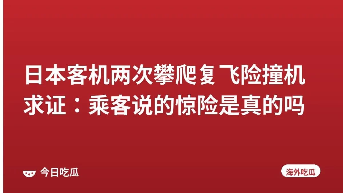 日本客机两次攀爬复飞险撞机求证:乘客说的惊险是真的吗