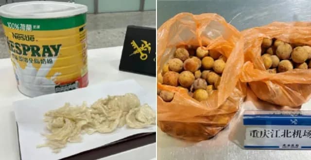 海关通报四件行李查获:冻肉燕窝龙宫果柿子一次说清