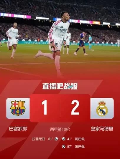 姆巴佩双响绝杀巴萨:从马丁乌龙到87分钟的时间线