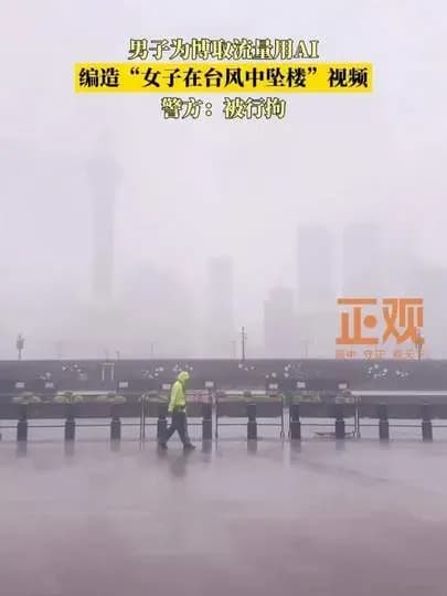 上海女子台风坠楼谣言三步拆穿盘点:AI编造视频怎么现形