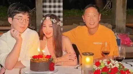 温碧霞59岁生日生图曝光始末:脸肿发福对比养子坐姿
